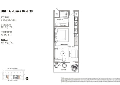 Natiivo Fort Lauderdale Floor Plan, Unit A - Lines 04 & 10
