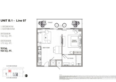 Natiivo Fort Lauderdale Floor Plan, Unit B.1 - Lines 07