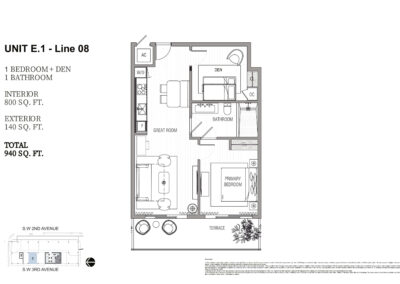 Natiivo Fort Lauderdale Floor Plan, Unit E.1-Lines 08