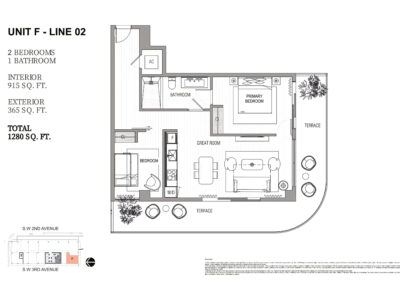 Natiivo Fort Lauderdale Floor Plan, Unit F-Lines 02