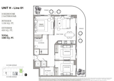 Natiivo Fort Lauderdale Floor Plan, Unit H -Lines 01